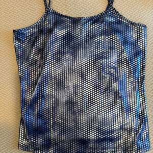 Fashion Bug Shimmery Metallic Camisole Tank Top - Holographic Grid Pattern - Siz